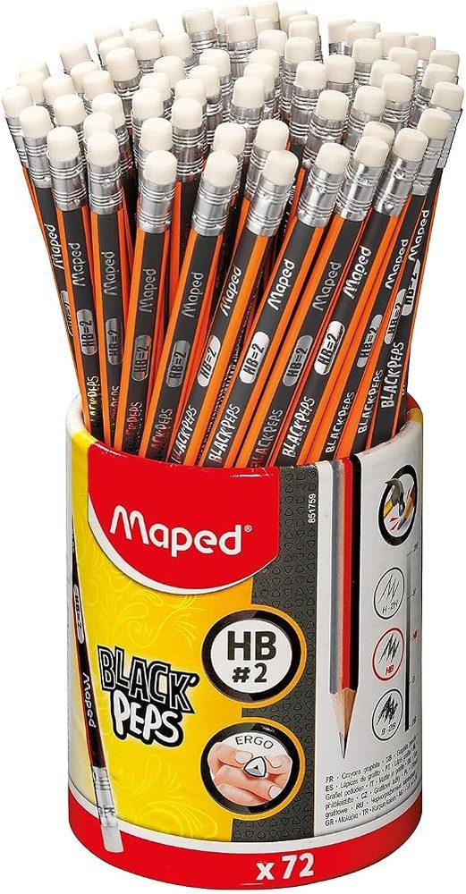Lápiz de grafito black peps Maped con 72