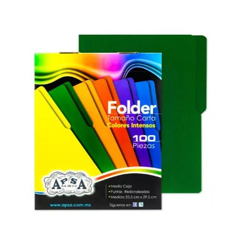 Folder verde intenso APSA tamaño carta