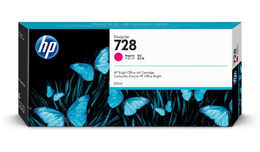 HP728 300-ml Magenta DesignJet Ink Cartr