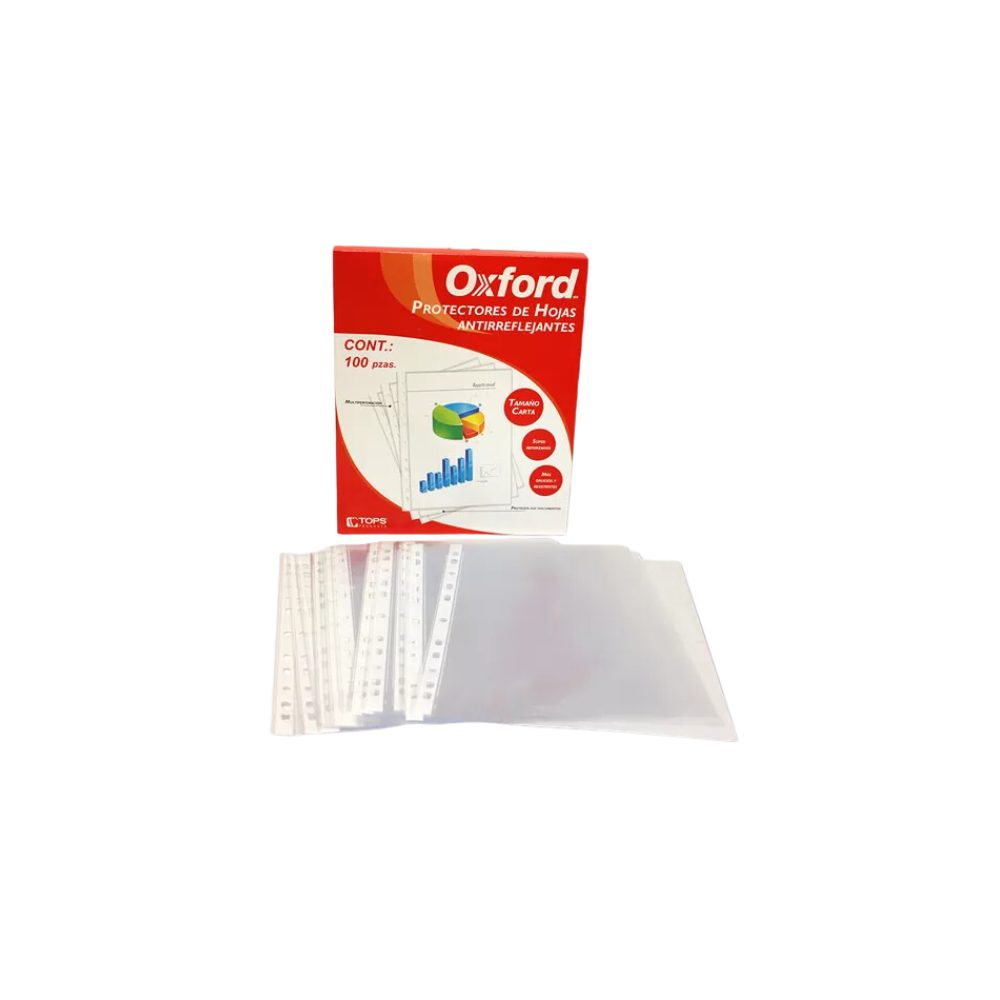 Protector de hojas Oxford carta cristal