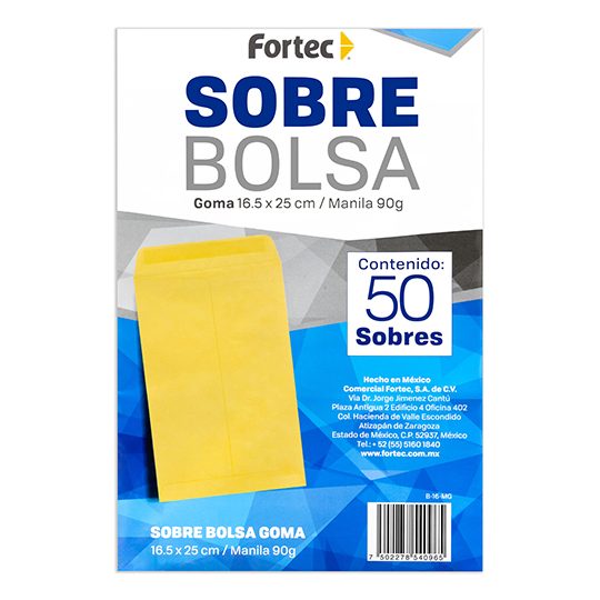 Sobre manila engomado Fortec esquela caj