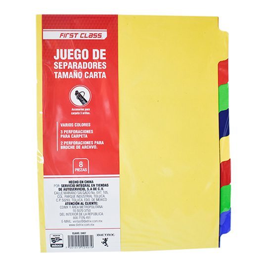Juego de separadores Dietrix carta color