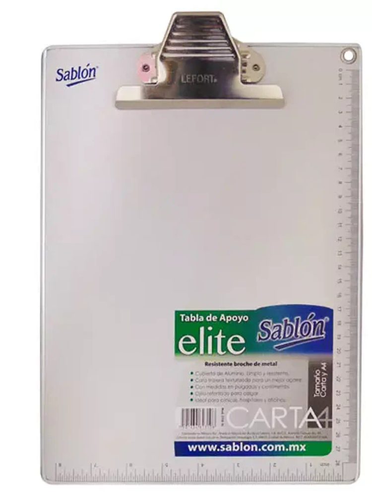 Tabla de aluminio Sablón con clip metáli