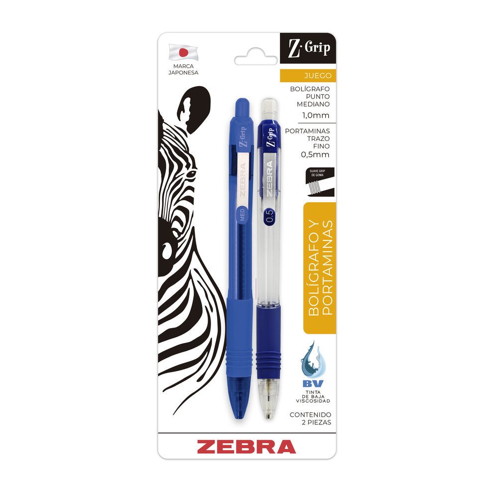 Kit de escritura ZEBRA Z Grip blíster c/