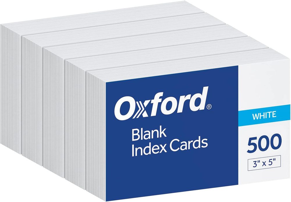 Tarjeta índice Oxford color blanco 12.7