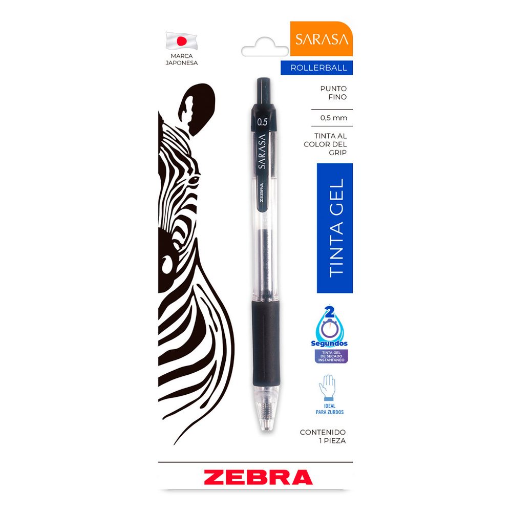 LM-Bolígrafo de gel ZEBRA SARASA punto f