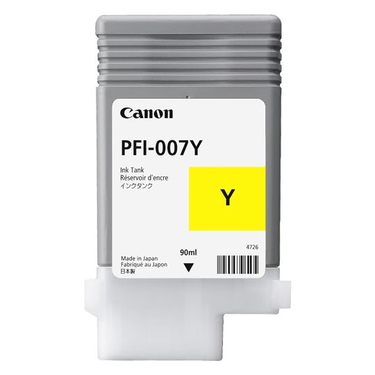 Tanque de tinta Canon PFI-007 amarillo.