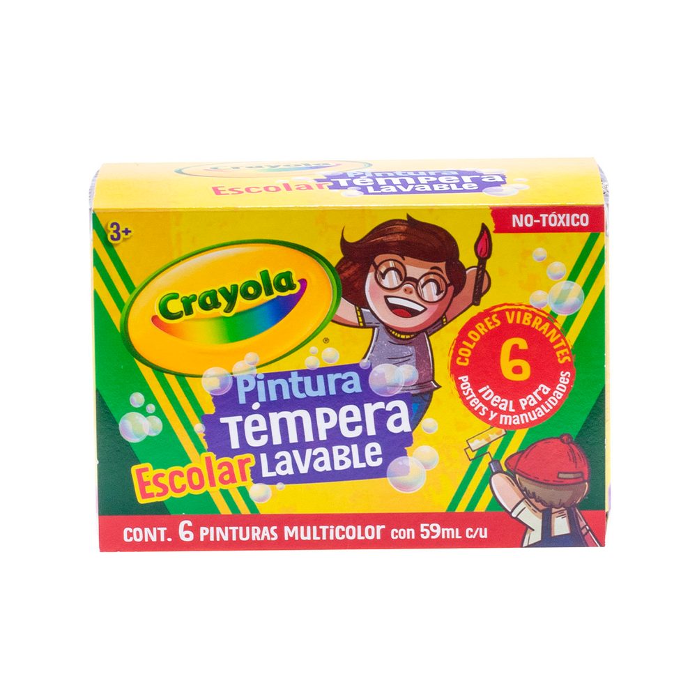 Pintura tempera lavables crayola multico