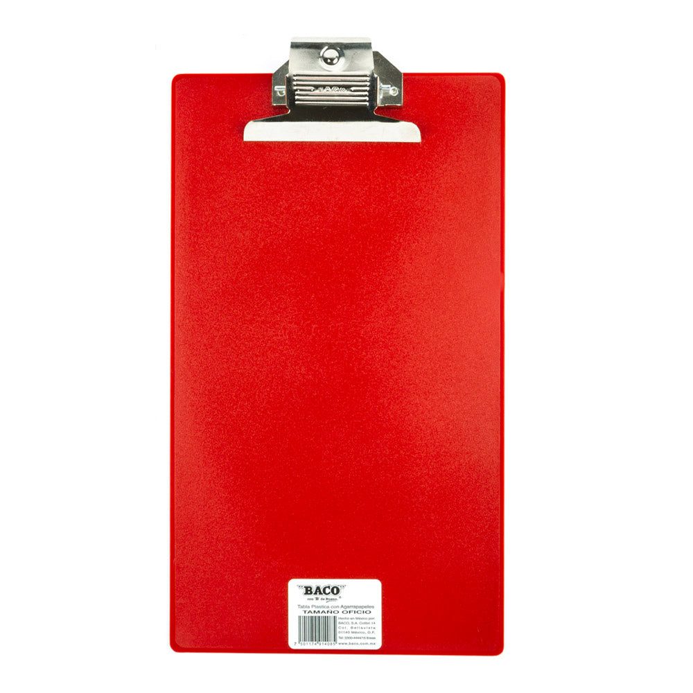 Tabla de plástico oficio BACO con broche
