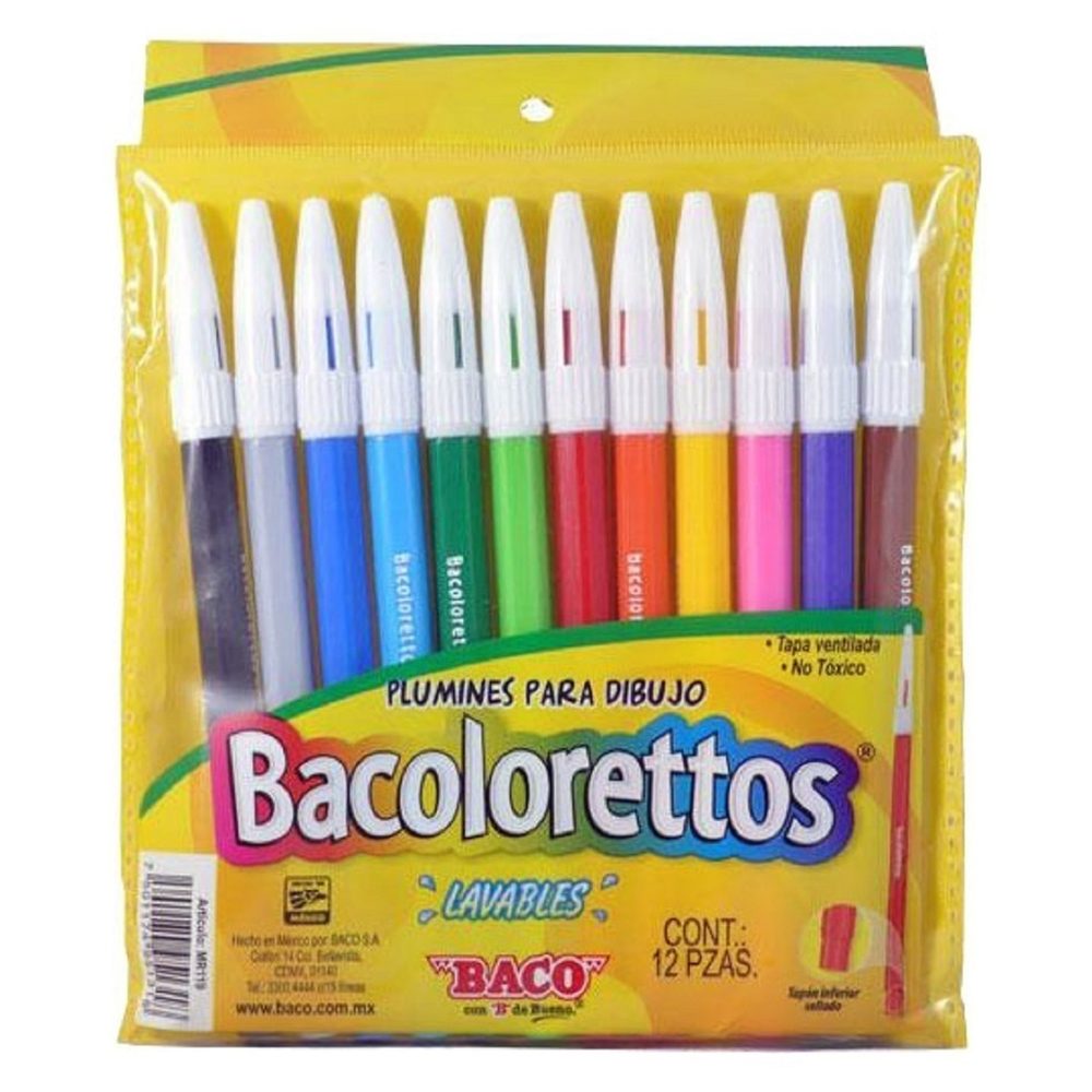 Plumones para dibujo Bacoloretto con 12