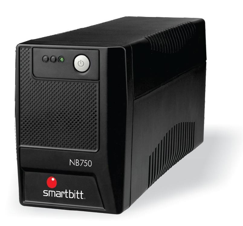 No-break Interactivo Smartbitt SBNB750 750 VA / 375 W, Clavija Nema 5-15P, 6 Contactos, Tipo Nema 5-15R, Todos con Respaldo de Baterias, Regulacion y Supresion de Picos.