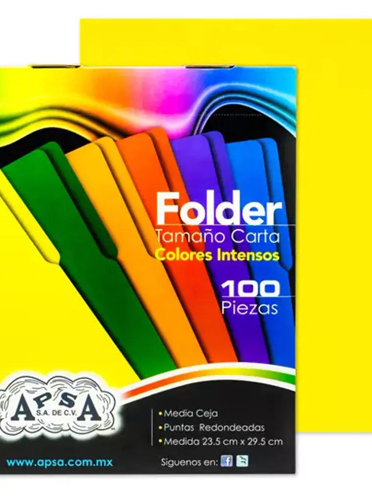 Folder amarillo intenso APSA tamaño cart