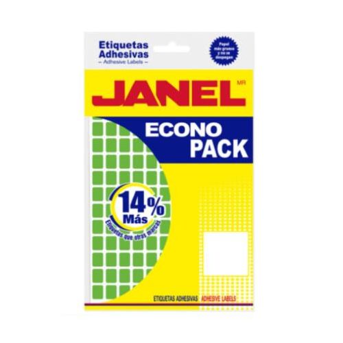 Etiqueta JANEL econopack no.4 verde con