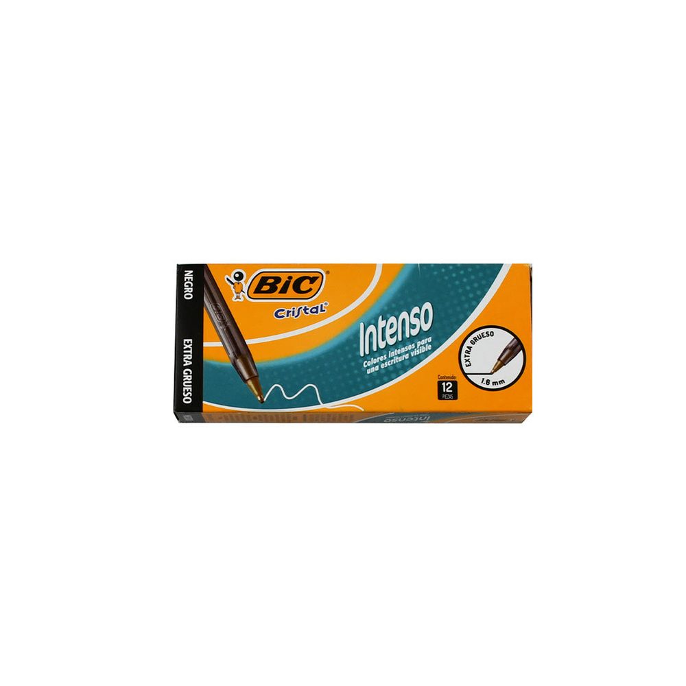Bolígrafo BIC Cristal negro punto extra