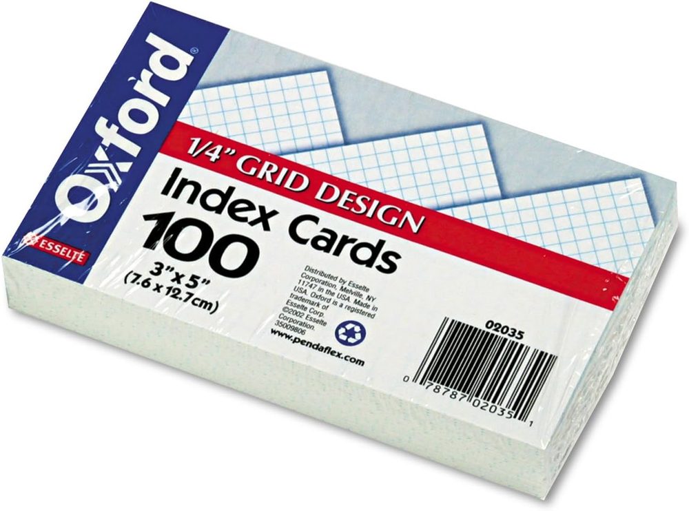 Tarjeta índice Oxford color blanco 7.6 x