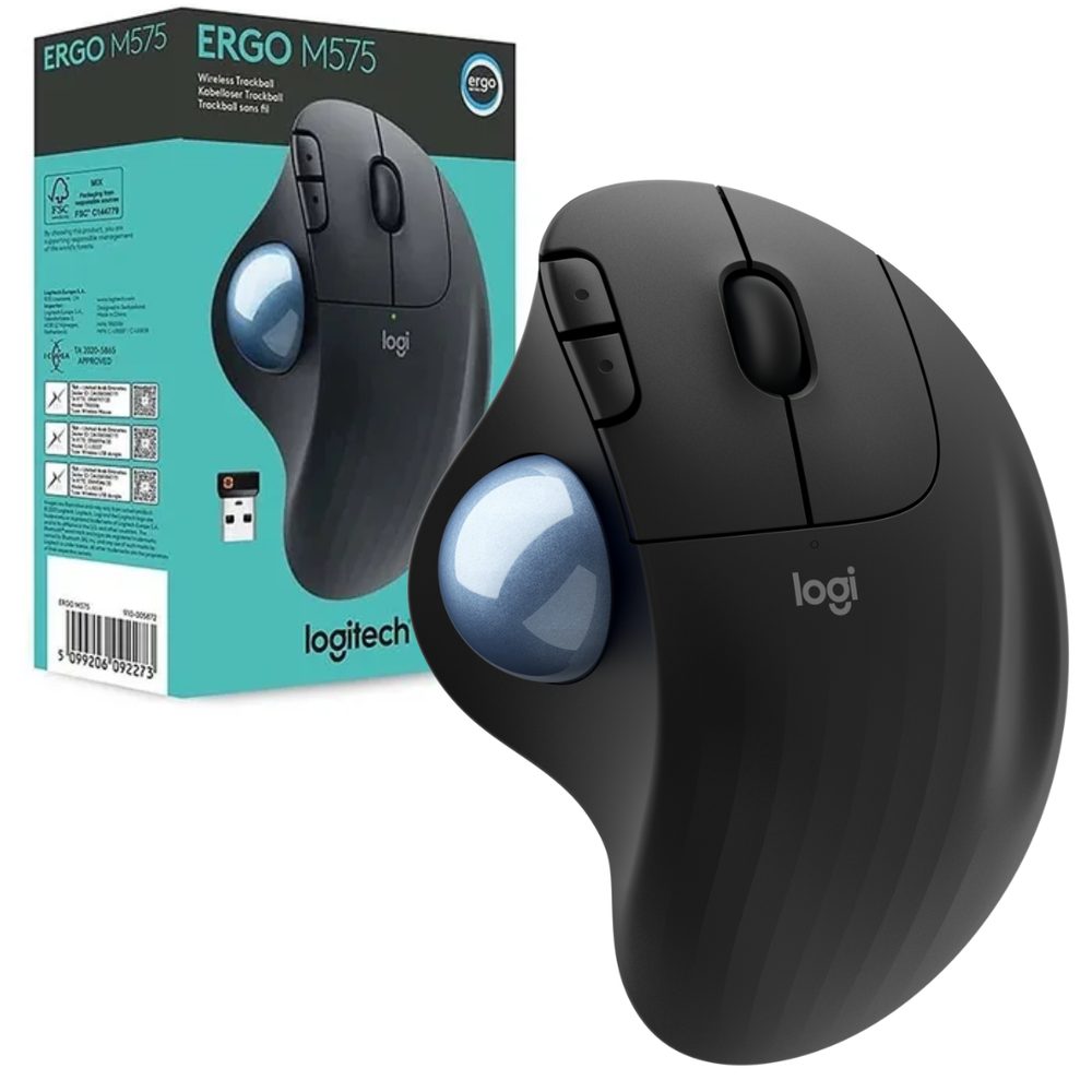 Mouse Logitech Ergo M575S Trackball Inalambrico Logi Bolt Grafito
