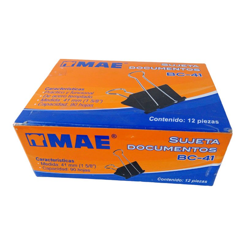 Sujetadocumentos mae de 41 mm 12 piezas