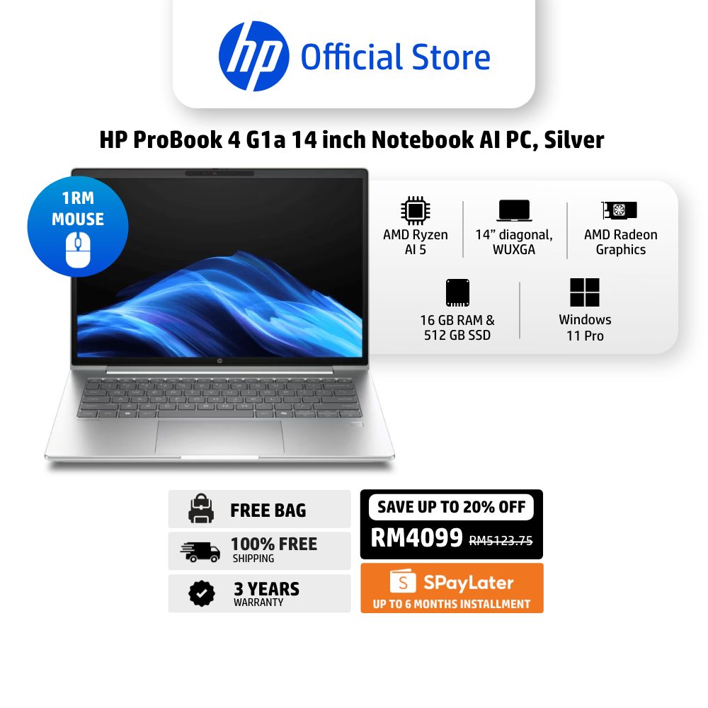 Laptop HP ProBook 4 AI G1a, AMD Ryzen 5
