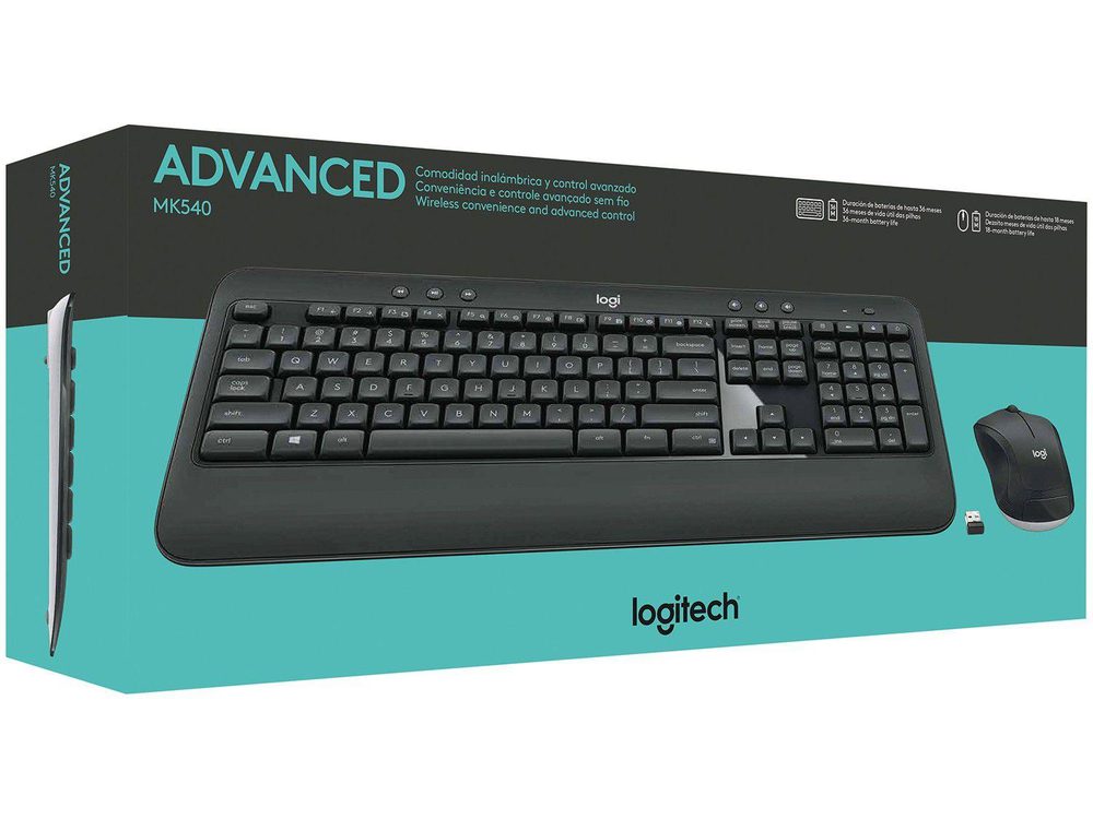 Teclado y Mouse Logitech MK540 Advanced Inalambrico Receptor USB Unifying (español) Negro
