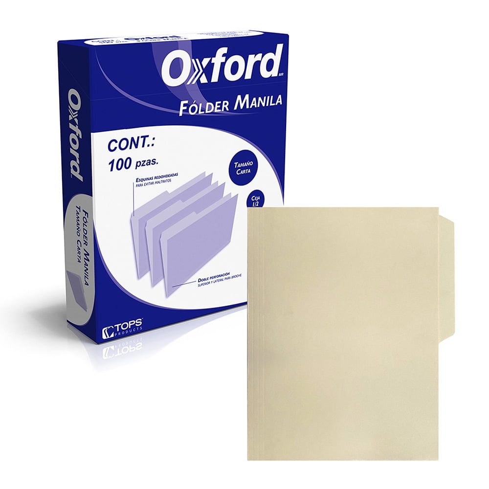 Folder manila Oxford carta color crema c