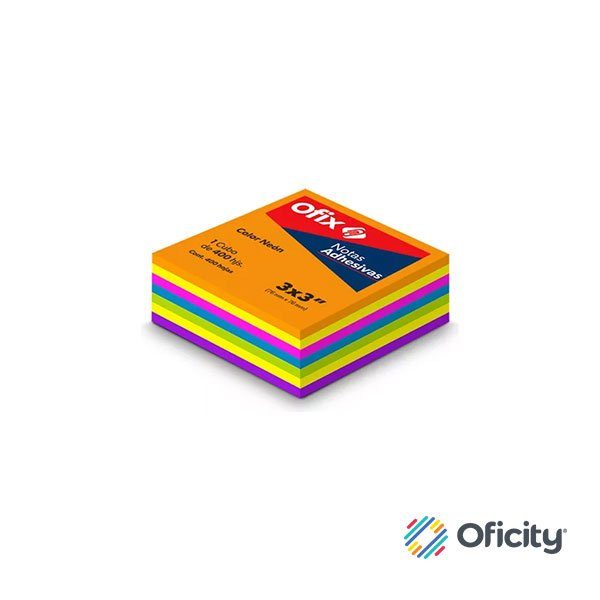 Block de notas adhesivas colores neon 3x