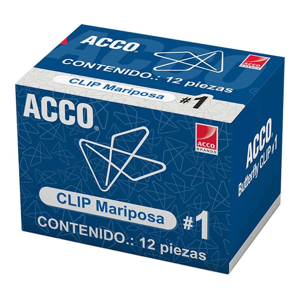 Clip mariposa no. 1 ACCO capacidad hasta