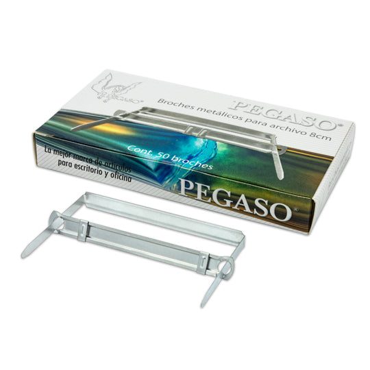 Broche de 8 cm Pegaso caja con 50 pzas