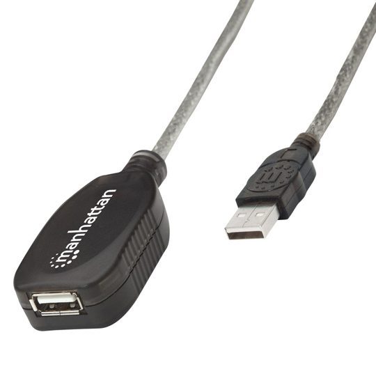 Cable USB, Manhattan, 151573, V2.0 Ext. Activa 10.0M Bolsa