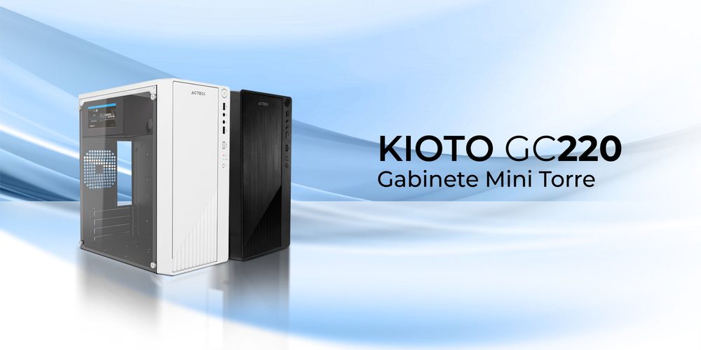 Gabinete Acteck Kioto GC220 / Micro ATX Slim / Micro ATX, Mini ITX / Fuente 500W / Panel Acrilico, Metal / Negro / AC-933063