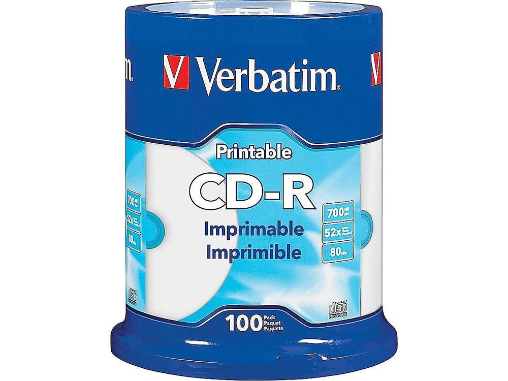 Disco Verbatim CD-R 52x 700MB white impr
