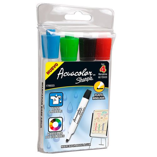 Sharpie acuacolor caja con 4 piezas colo