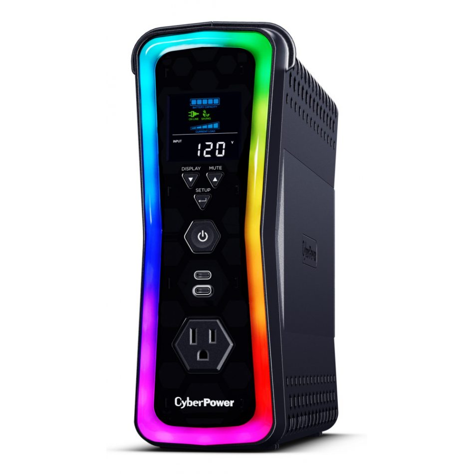 UPS Cyberpower GX150C2 1500VA 1000W 120V Pfc Activo RGB Panel LCD USB-CX2