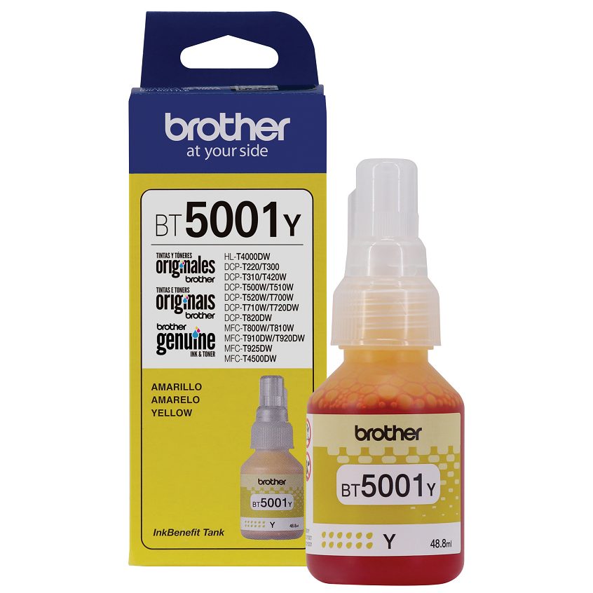 Botella Brother tinta color amarilla BT5