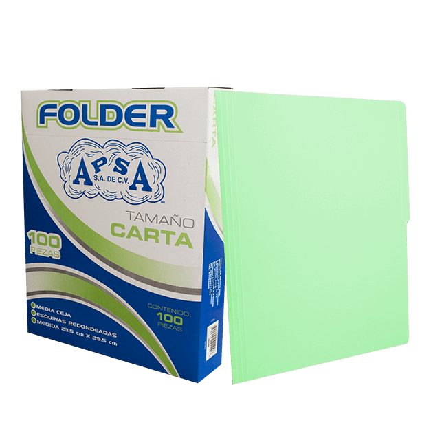 Folder verde APSA tamaño carta  , paquet
