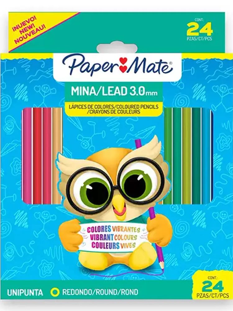 Colores largos Paper Mate caja con 24 co
