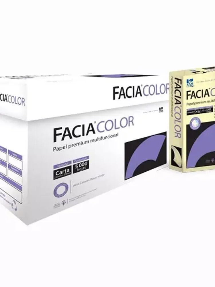 Caja de papel bond Facia Color tamaño ca