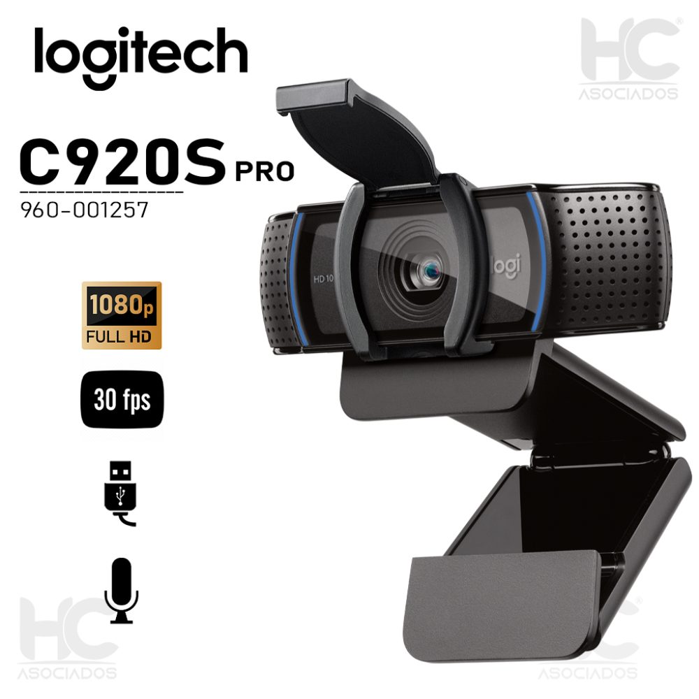 Cámara Web Logitech C920S HD pro Negro