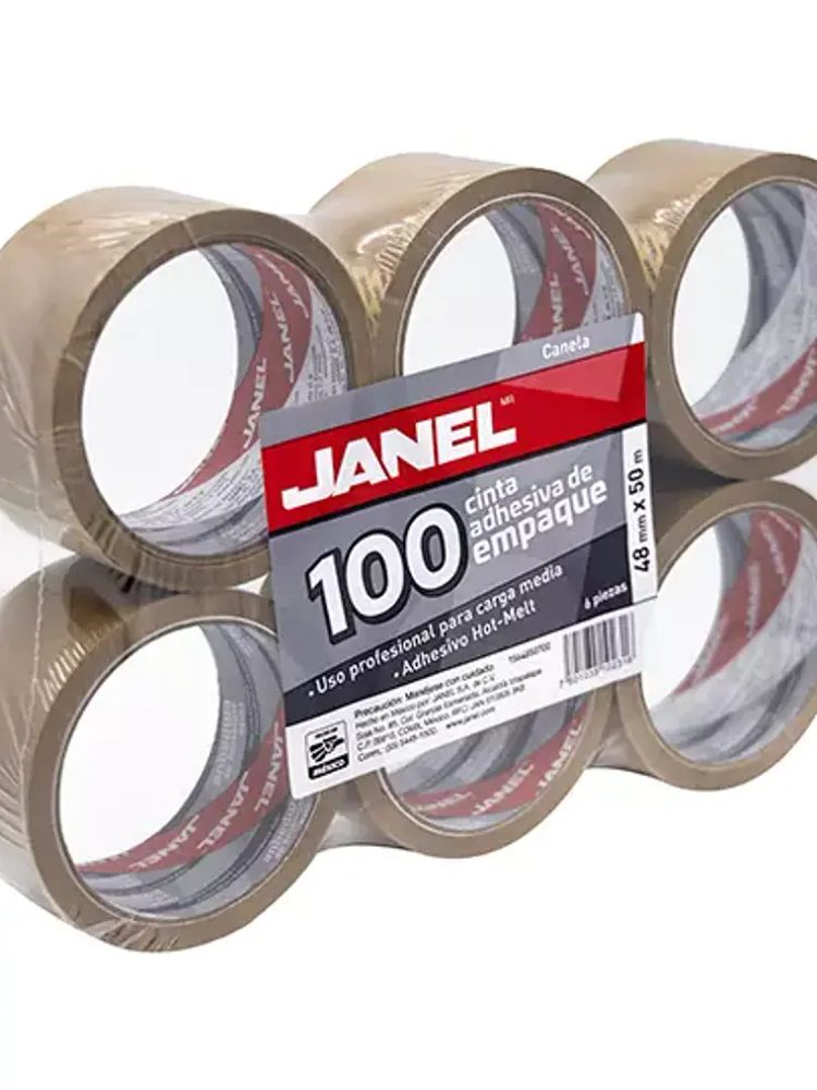 Cinta empaque línea 100 canela JANEL 48x