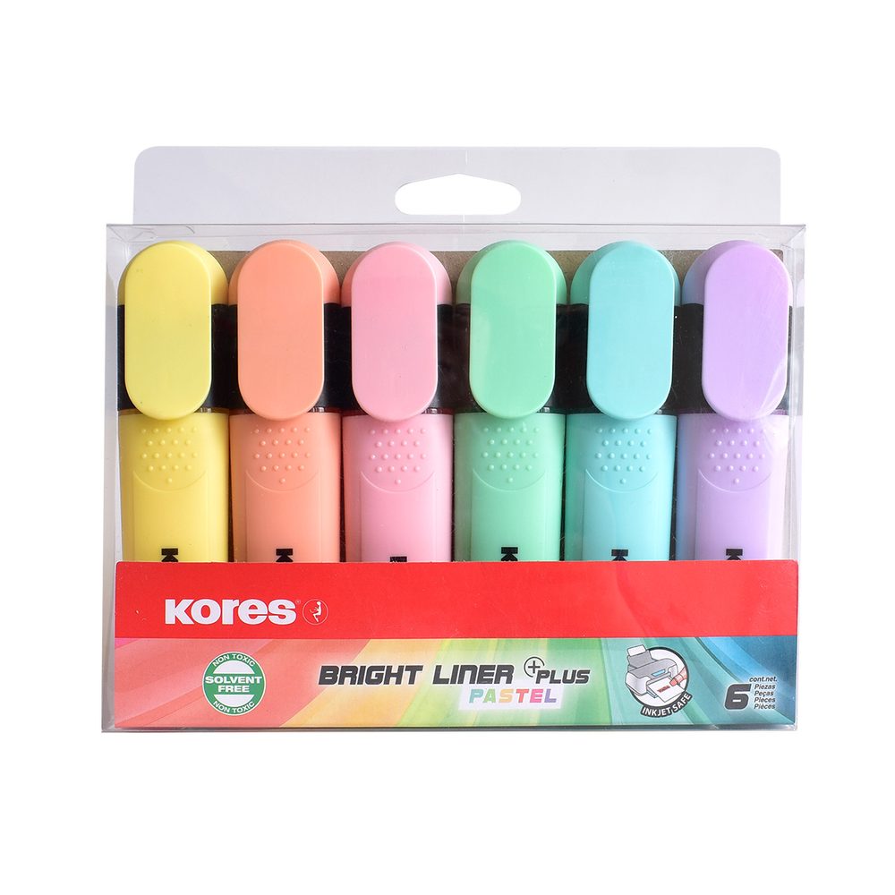 Resaltador kores Bright Line Plus pastel