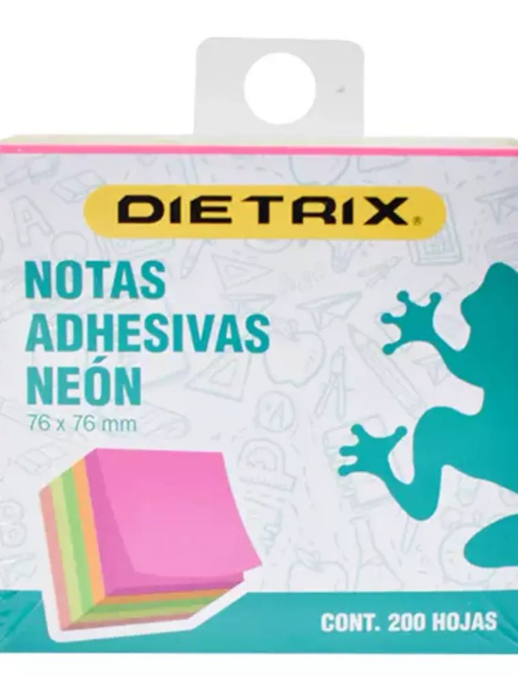 Notas adhesivas Dietrix colores neón 7.5