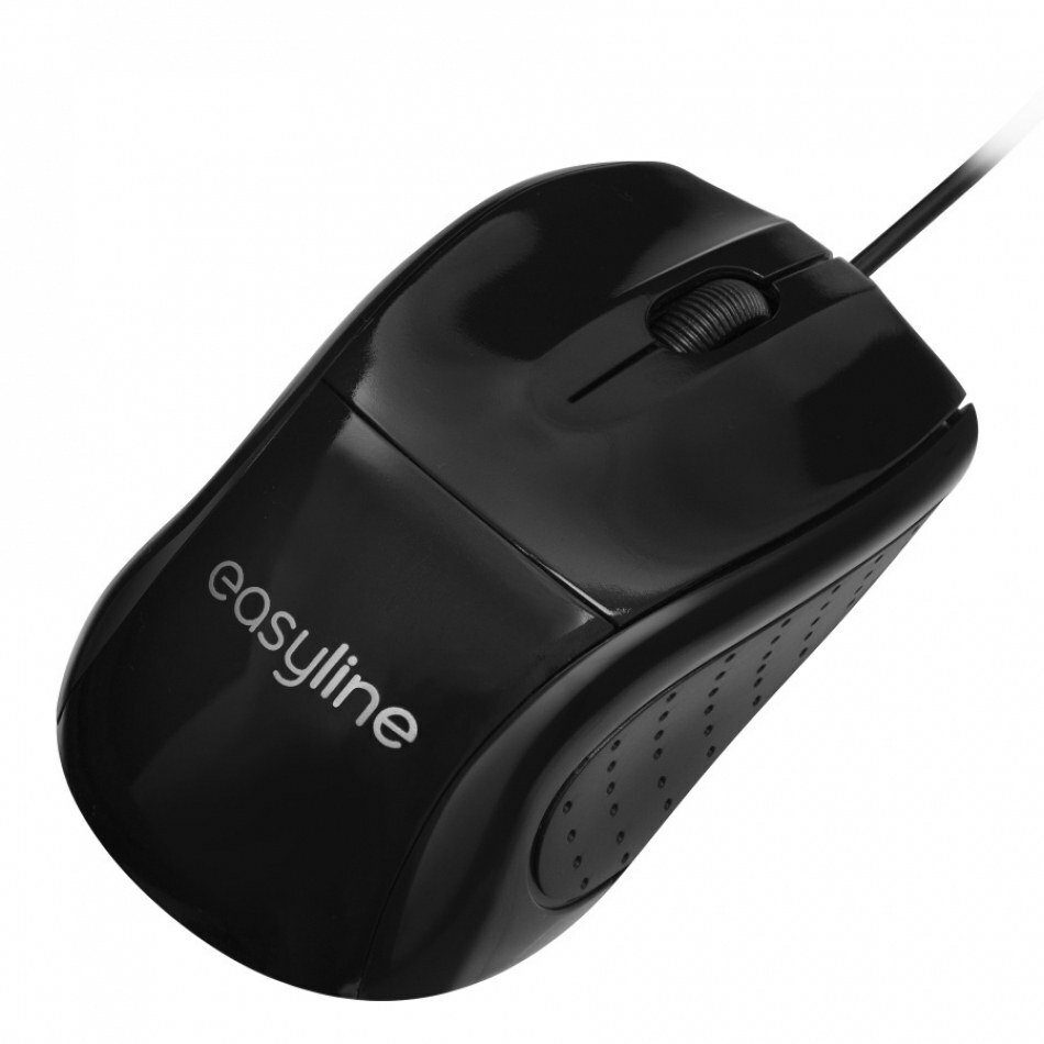 Mouse Alambrico Optico 1000 DPI Conector USB WIN XP/VISTA/7/8/10/11/MAC OS X Easy Line By Perfect Choice - Negro