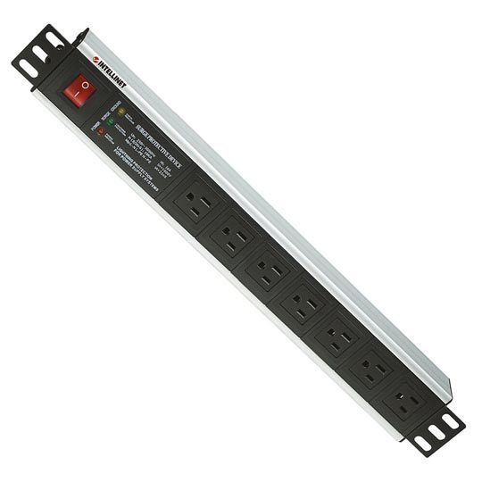 Barra Pdu, Intellinet, 207102, 7 Cont. Gab/rack 19 1.5U, Supresor de Picos, On/off
