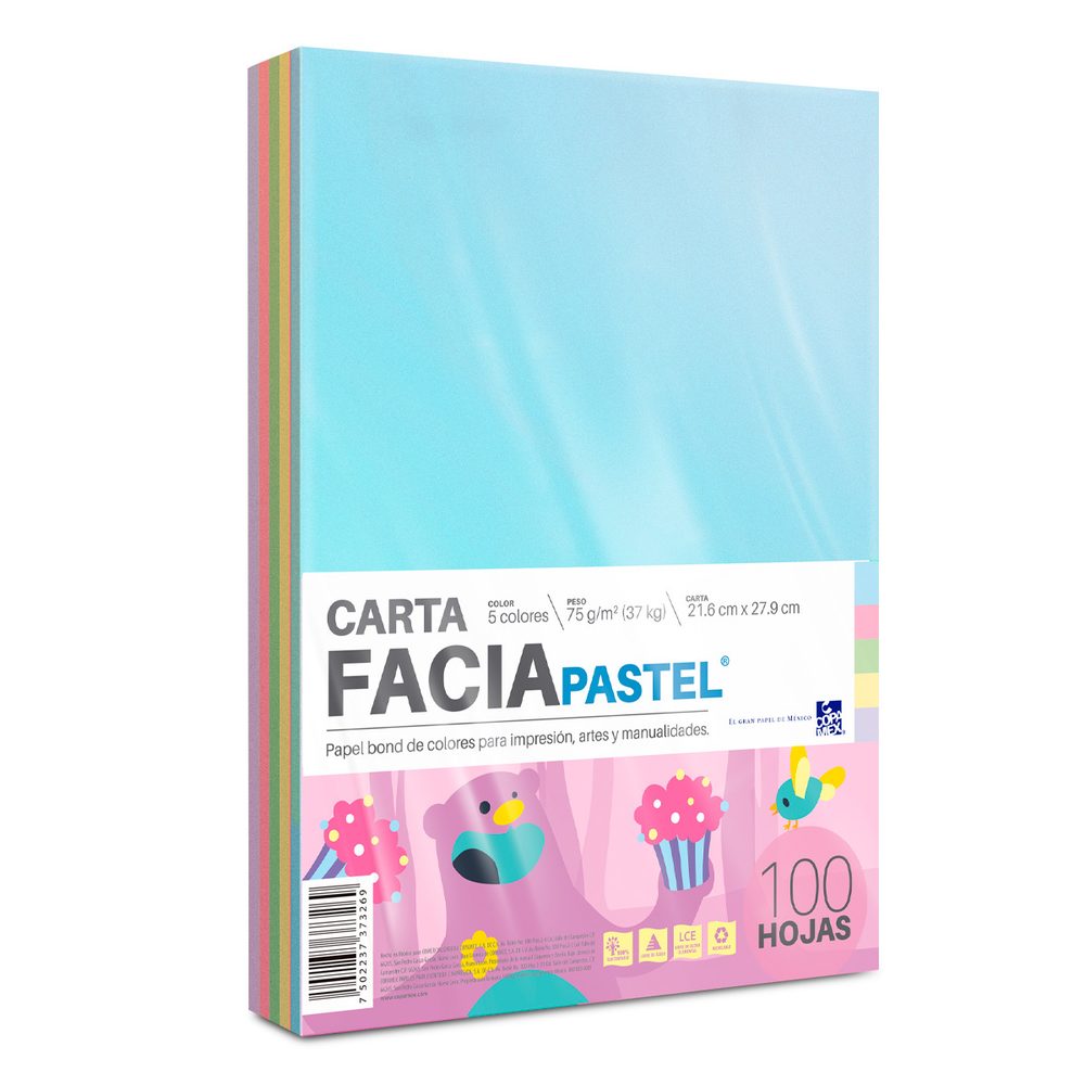 Paquete de hojas de color Facia pastel t