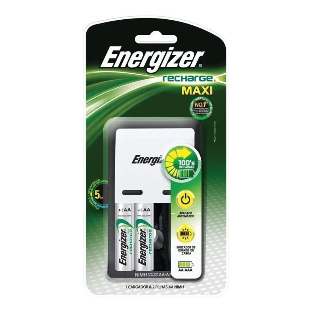 Cargador Maxi Energizer con 2 pilas AA