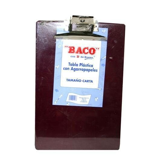 Tabla de plástico carta BACO con broche