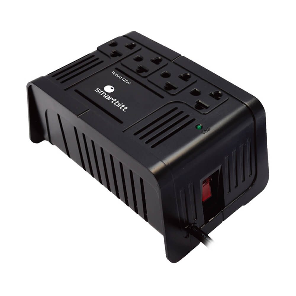 Regulador de Voltaje Smartbitt SBAVR1200S 1200VA / 600W 4 Contactos.