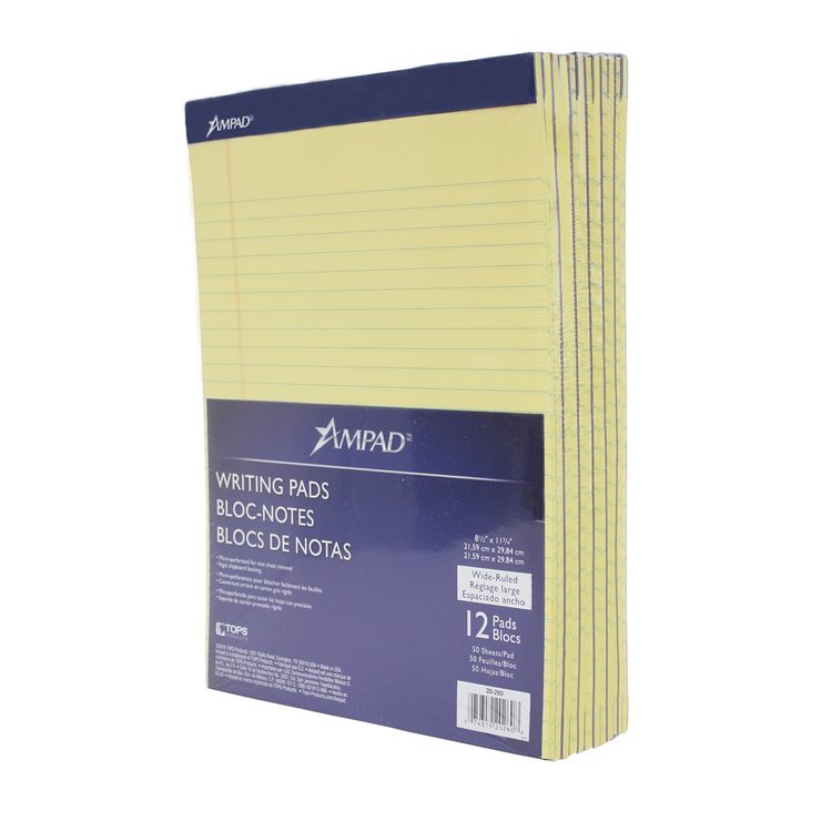Block de hojas Ampad carta color amarill