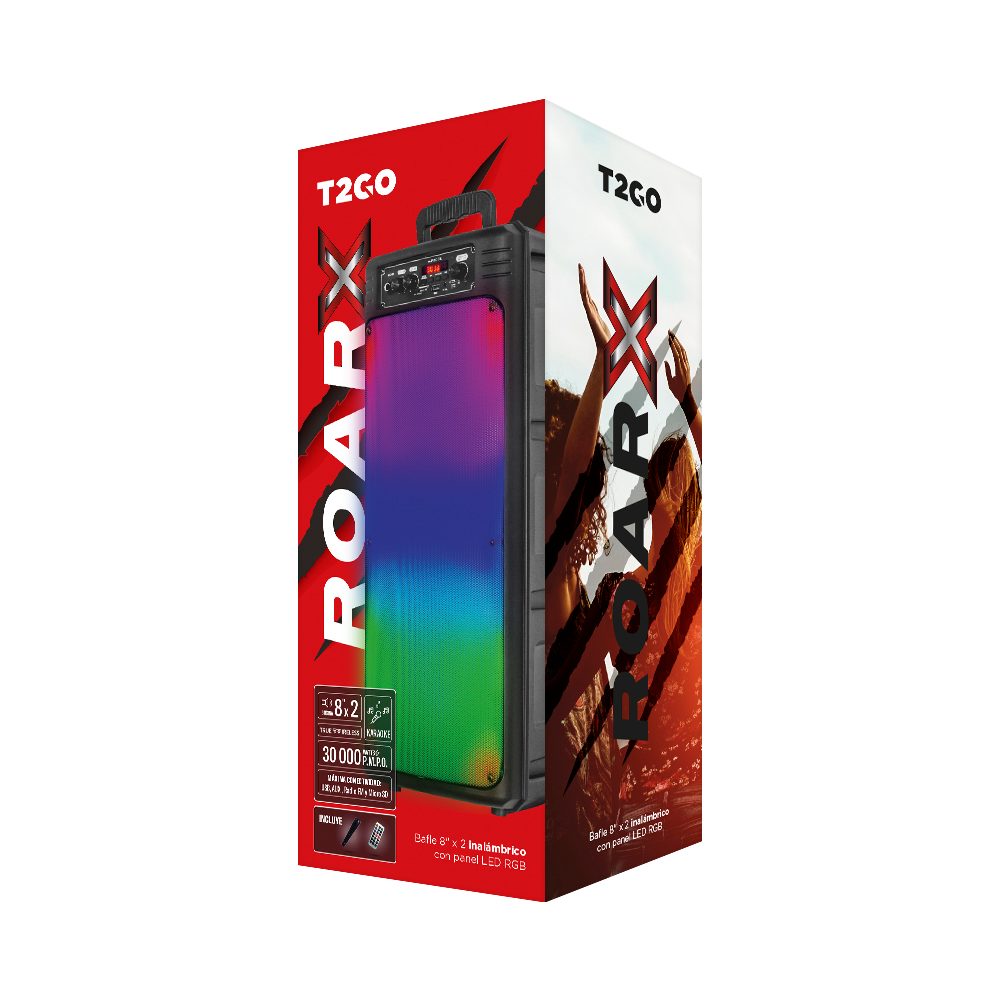 Bafle alámbrico T2GO Roar X 8" con luz L