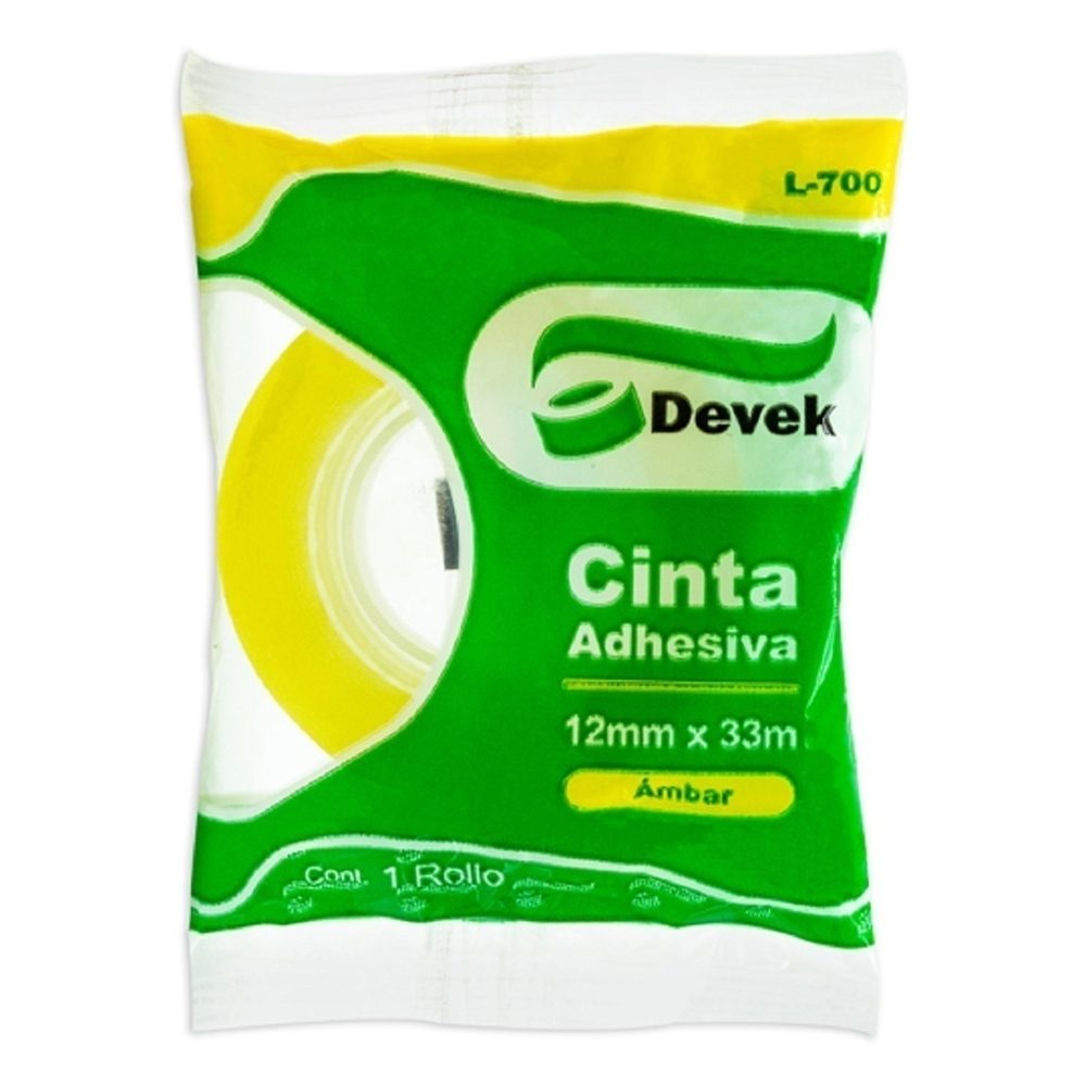 Cinta adhesiva DEVEK 24 mm x 65 m, ambar