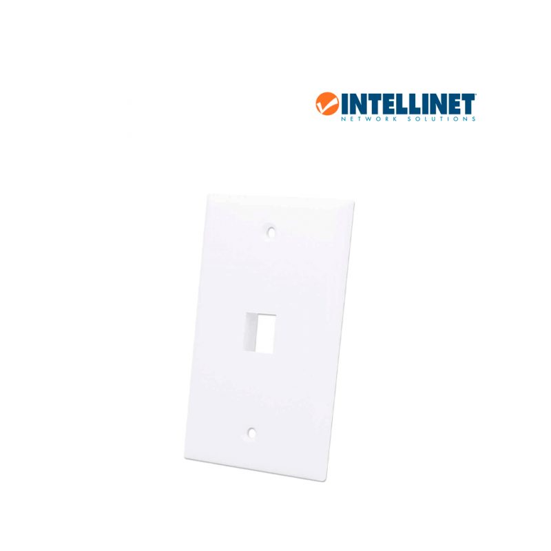 Tapa Faceplate, Intellinet, 163286, 1 Perforacion Blanco
